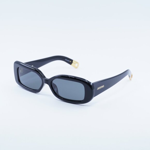 Jacquemus ROND CARRE JAC/11 C1 Sunglasses Black Rectangle Frame Grey Lenses